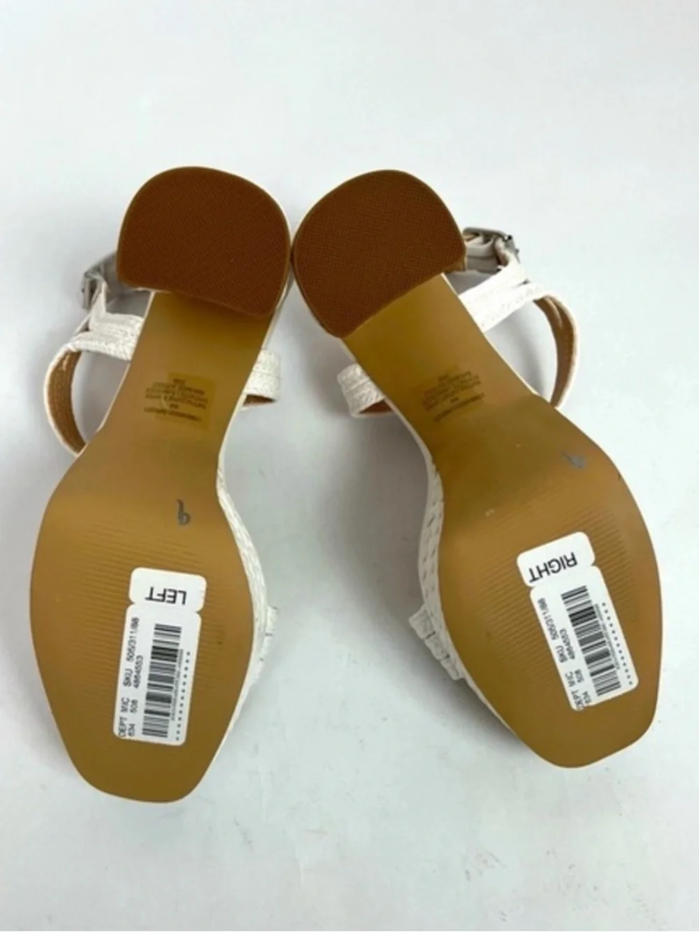 Steve Madden Lombardo White Braided Jute Platform Block Heel Sandals